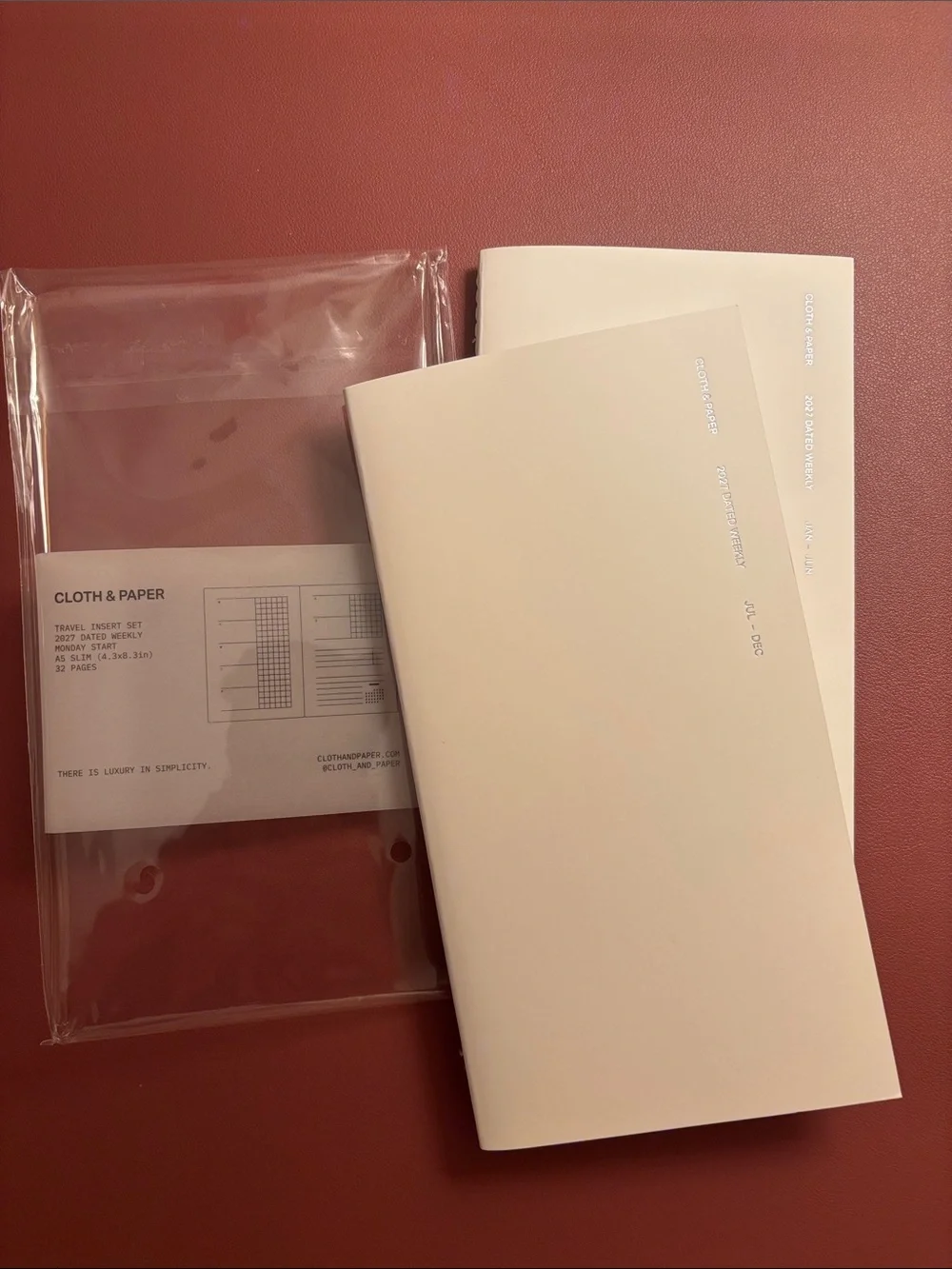 Cloth & Paper 2027 DATED TRAVEL NOTEBOOK SET WEEKLY HORIZONTAL A5 SLIM Standard